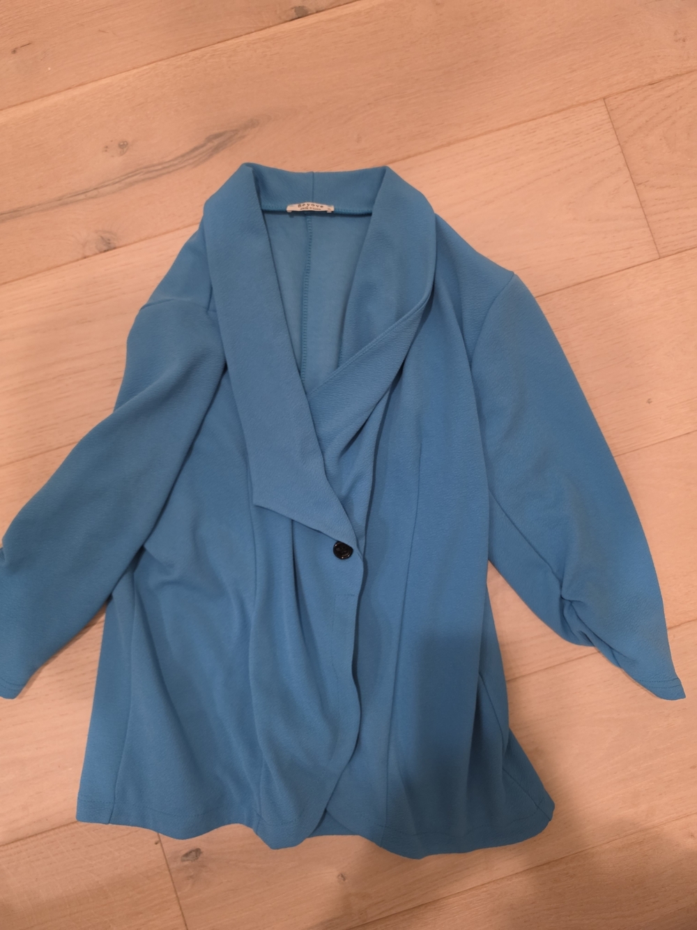 Women's Teal Draped Single-Button Blazer